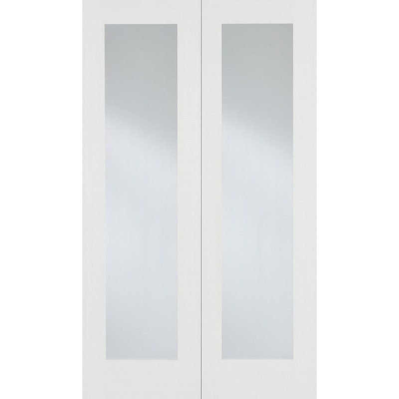 Internal Primed White Pattern 20 Glazed Solid Door Pairs